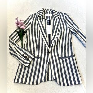 POPSUGAR NWT Striped Linen Blend Blazer - XS
